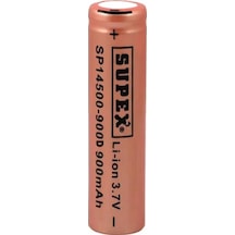 Supex SP14500 900D 900 mAh 3.7 V 14500 Başsız Li-Ion Şarj Edilebilir Pil