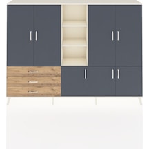 Arges Dolap 11 Raflı 3 Çekmeceli 7 Kapaklı 220x30x163 Aytaşı-antr Aytaşı-antrasit/çam