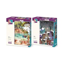 Kar Masalı Ve Güne Merhaba İkili Set - 1000 + 500 Parça İkili Puzzle Seti