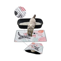Kar Mat Kedi Tuvaleti Paspası Delikli Kedi Kumu Paspası Neşeli Kedi