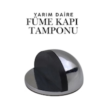 Füme Yarım Daire Yapışkanlı Kapı Tamponu Kapı Stoperi Metal Kapı Stopu Durdurucu Kapı Kolu Koruyucu