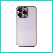 Ny Joy İphone 14 Pro Max Uyumlu Kılıf Lensli Silikon - Gold Nyjoybz