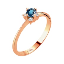 Sirius Pırlanta Ve London Blue Topaz Taşlı Aurora Yüzük 0817R0282