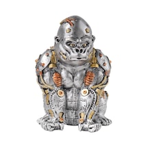 Suntek Mekanik Goril Heykeli Masa Üstü Süsleme I El 13,2cmx19cmx13,7cm