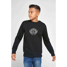 Tshirthane Linkin Park Wings Baskılı Unisex Çocuk Siyah Sweatshirt Siyah