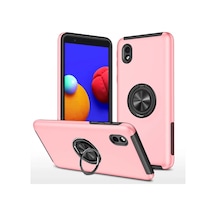Samsung Galaxy A01 Core Uyumlu Kılıf Elit Yüzüklü Kapak - Pembe