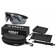 Erbay Raven V1 Tek Lensli Füme Taktik Koruyucu Gözlük Askeri Atış Airsoft Outdoor Uv400 Anti Fog Anti Scratch Ansı Z87.1 En 16321:2022