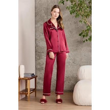 Pierre Cardin Kadın Saten Boydan Düğme Pijama Takımı 1200 001