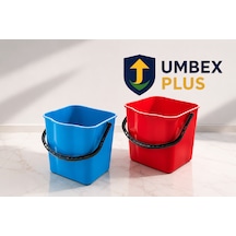 Umbex Plus-ikili Yedek Kova Temizlik Arabası Paspas Arabasına Uygun Yedek Kova 25 Lt Kırmızı-mavi