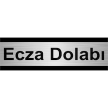 Ecza Dolabı 10x20cm Gümüş Renk Metal Yönlendirme Levhası