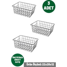 3 Adet Çok Amaçlı Sepet Organizer Banyo Düzenleyici Kiler Mutfak Organizer Dolap İçi Düzenleyici Met Diğer