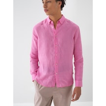 Xint Pembe %100 Keten Regular Fit Gömlek 700931