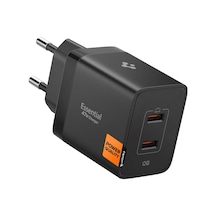 47w Usb-c 2 Port Mini Hızlı Şarj Aleti Pps 2.0 Super Hızlı Şarj Gan Pro Isı Düşürücü Güç Adaptörü Akım Koruma Apple Uyumlu iPhone & Android & İpad & Macbook Type-c Black - Ach09457