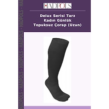 Hadpols Delux Serisi Tarz Kadın Günlük Topuksuz Çorap Uzun Çok Renkli