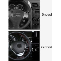 Vw Passat B8 Dikmeli Direksiyon Kılıfı Noktalı Nubuk Esnek Kokusuz Alcantara Delikli Siyah Uyumlu