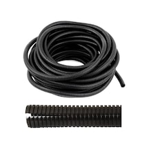 17mm Yarıklı Spiral Hortum Kablo Gizleme İzolasyon Borusu Esnek Siyah
