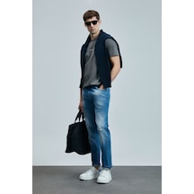 Lufian Franz Smart Jean Erkek Pantolon Slim Fit Mavi Mavi 111200196100300 Mavi