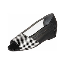 41-42-43-44 Numara Kdr4012 Siyah Büyük Numara Kadın Ayakkabısı Rahat Geniş Kalıp Siyah Pitikareli Ve Fileli Özel Seri Siyah