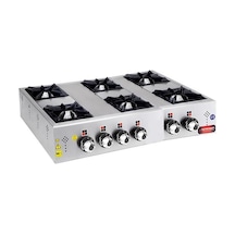Karacasan Endüstriyel Lpg Tüplü Altılı 6 Gözlü Mini Set Üstü Ocak Krcs.eogl.6