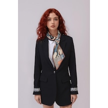Walkenzo Geometrik At Desenli Modern Tasarım Kadın Kravat Fular Çok Renkli