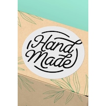 Siyah Beyaz Hand Made Ürün Paketleme Sticker Etiket 3x3cm St2117 Çok Renkli