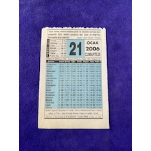 21 Ocak 2006 Takvim Yaprağı - Nostalji Koleksiyonluk Takvim Yaprağı