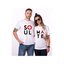 Tshirthane Soul Mate Sevgili Kombinleri Tshirt Kombini (528215122) Beyaz