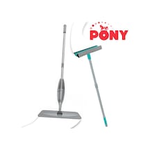 Pony Süper Sprey Mop Paspas Teleskopik Saplı Cam Sileceği Gri 2'li