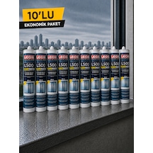 10 Adet Yağmura Dayanıklı Silikonize Mastik 280 Ml Beyaz - Şeffaf