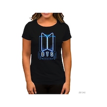 Bts Music Logo Siyah Kadın Tişört Siyah