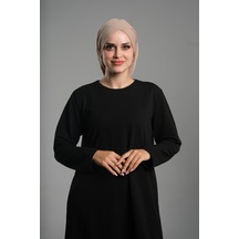 Bej Pratik Hazır Geçmeli Tesettür Bone Sandy Kumaş Büzgülü 2114 12 Bej