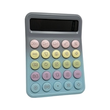 Runzon Renkli Hesap Makinesi Yuvarlak Uçlu 12 Hane Mavi Rz-822 Mavi