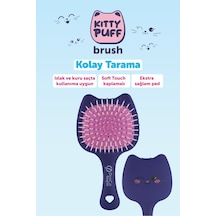 Beauty Kids Kitty Puf Açma Tarama Saç Fırçası Mor