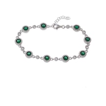 Yeşil Zirkon Taşlı Model-2 925 Ayar Gümüş Kadın Bileklik Gümüş