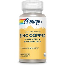 Solaray Zinc Copper With Kelp & Pumpkin Seed 100 Vegcaps Usa Menşeii Dmmedicineden Orijinal
