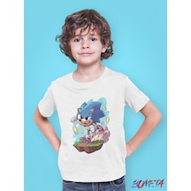 Bumeta Sonic Chibi Game Çocuk Tişört T-shirt Beyaz