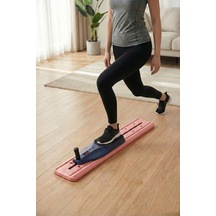 Ev Tipi Full Body Egzersiz Aleti - Direnç Halatlı Kayar Board Sistemli Fitness Seti Pembe