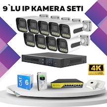 9'lu Güvenlik Ip Kamera Seti - 4mp Dış Mekan Kamera, 3.6mm Lens,