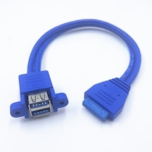 2 Port Usb 3.0 Dişi To 20 Pin Dişi Anakart Vidalı Panel Tip Kablo