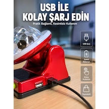 Güneş Enerjili Led Disco Lamba Şarjlı Rgb Parti Ve Dekoratif Aydınlatma Lambası Çok Renkli