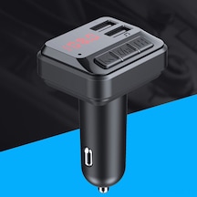 Geeksen Araç Şarj Cihazı Bluetooth Oynatıcı - 3.1a Çift Usb, Telefon Çevirimi, Fm Transmitter, Siyah 12-24v