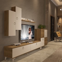 Decoraktiv Eko 6 Mdf Std Gold Tv Ünitesi Tv Sehpası Pera - Beyaz
