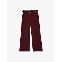 Koton Cepli Düz Bol Paça Kemerli Kumaş Pantolon Bordo 6sak40076ew Bordo