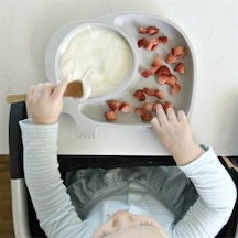 Buffer Bebek Ve Çocuk İçin Sevimli Fil Model Desenli Yemek Bebek Mama Kabı Bölmeli Tabak - 9054542315451