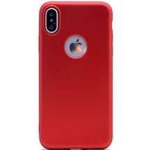Kilifone - Apple Uyumlu iPhone Xs Max 6.5 - Kılıf Mat Renkli Esnek Premier Silikon Kapak - Kırmızı
