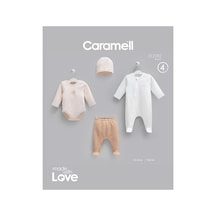 Caramell %100 Pamuk 4lü Tulumlu Mini Travel Set 0-3 Ay 50-56 Cm Kahve Crml.ze2282.kahv