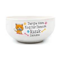Turşu Han Koş Bir Tanem Rızık Zamanı Krem Seramik Kase - Hediye Seramik Kase