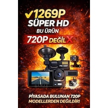Tr 1080p Fhd Araç Kamerası, 170 Ön Ve 120 İç Kamera, Gece Görüşlü Dash Cam, 4 Kızılötesi Led, F2.0 Diyaf