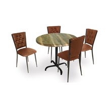 Beymobilya Bahçe Ve Balkon Masa Takımı Indigo Werzalit Yuvarlak - Kapitoneli (534902968) Kahverengi