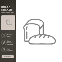 Ekmek Mat Gri Dekoratif Folyo Sticker 14x14 Cm